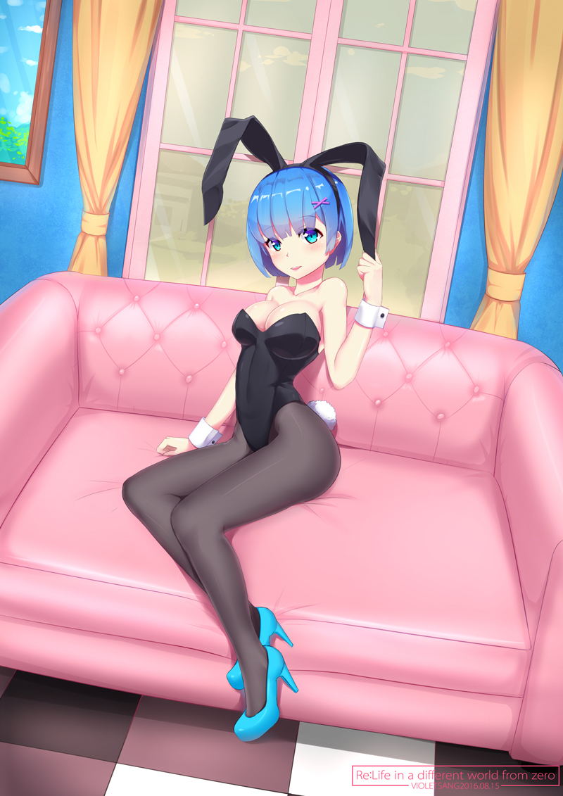 10s, 1girl, alternate_costume, animal_ears, arm_at_side, artist_name, bare_shoulders, black_leotard