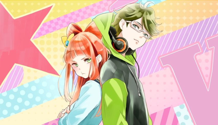 10s, 1boy, 1girl, aikatsu!, aikatsu!_(series), aikatsu_stars!, bell, bow