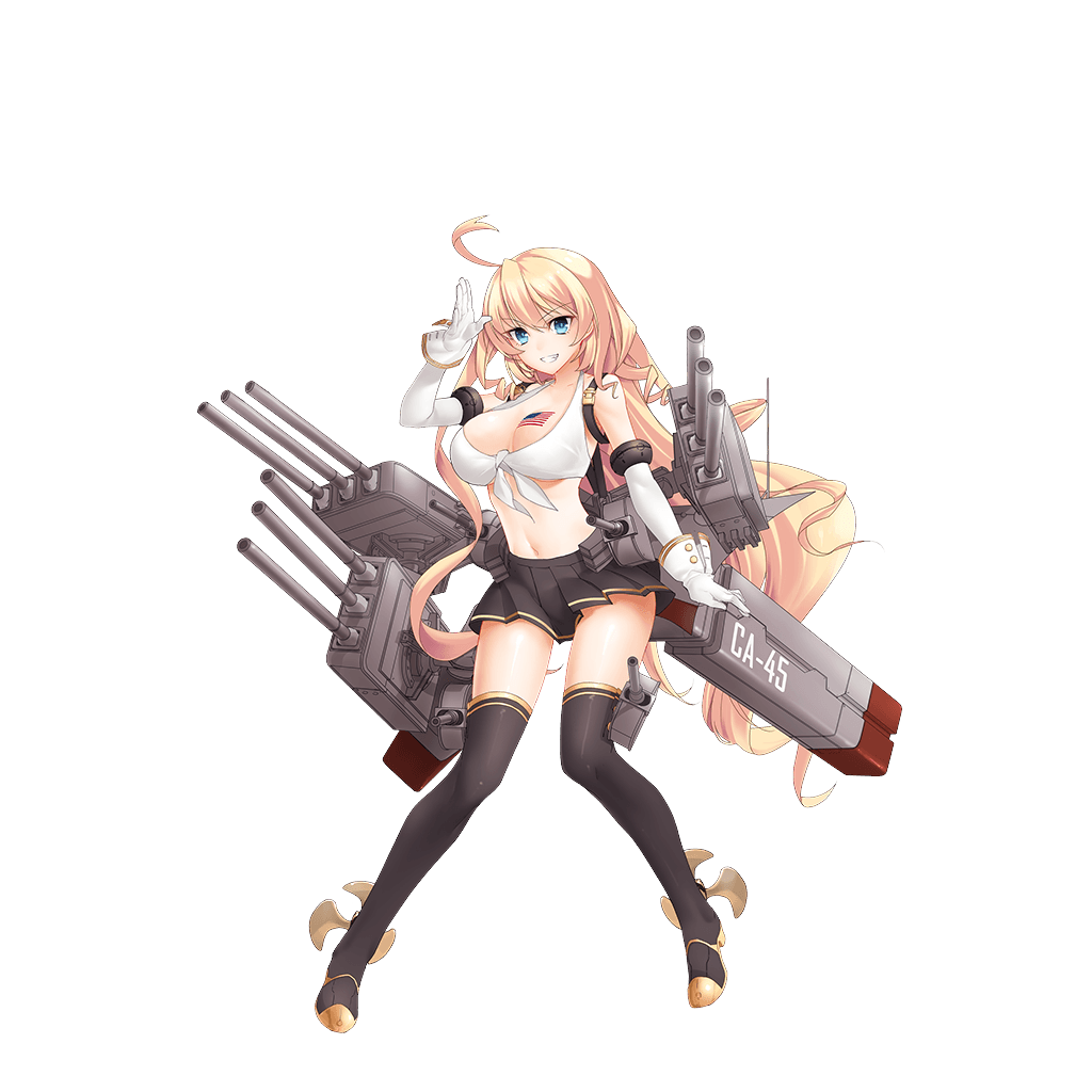 1girl, ahoge, american_flag, american_flag_tattoo, black_skirt, black_thighhighs, blonde_hair, blue_eyes