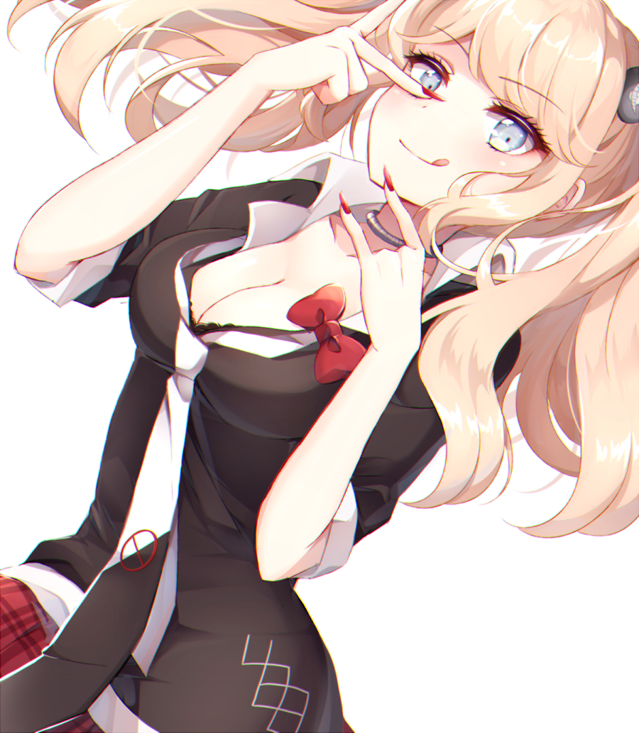 10s, 1girl, :q, bad_id, bad_pixiv_id, blonde_hair, blue_eyes, breasts