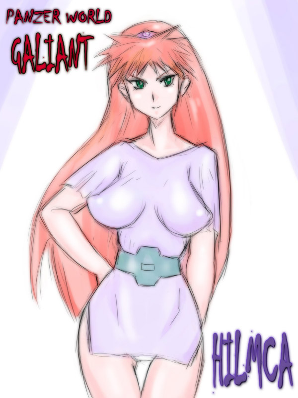 1980s_(style), 1girl, breasts, female_focus, green_eyes, hilmuka, kikou-kai_galient, large_breasts