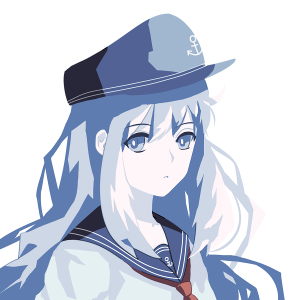 10s, 1girl, anchor_symbol, bad_id, bad_pixiv_id, blue_eyes, expressionless, female_focus