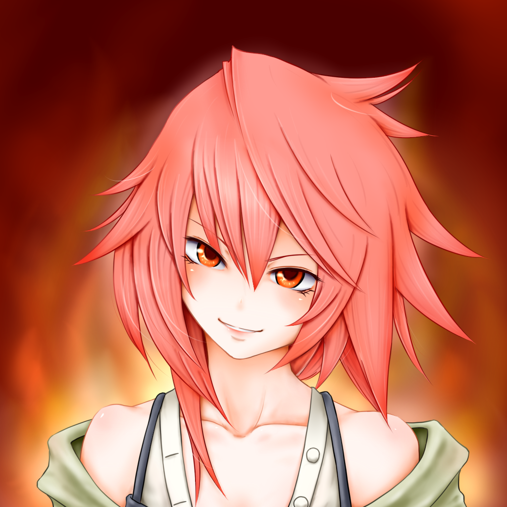 1girl, bare_shoulders, female_focus, hiita, hiita_(yu-gi-oh!), hiita_the_fire_charmer, red_eyes, red_hair