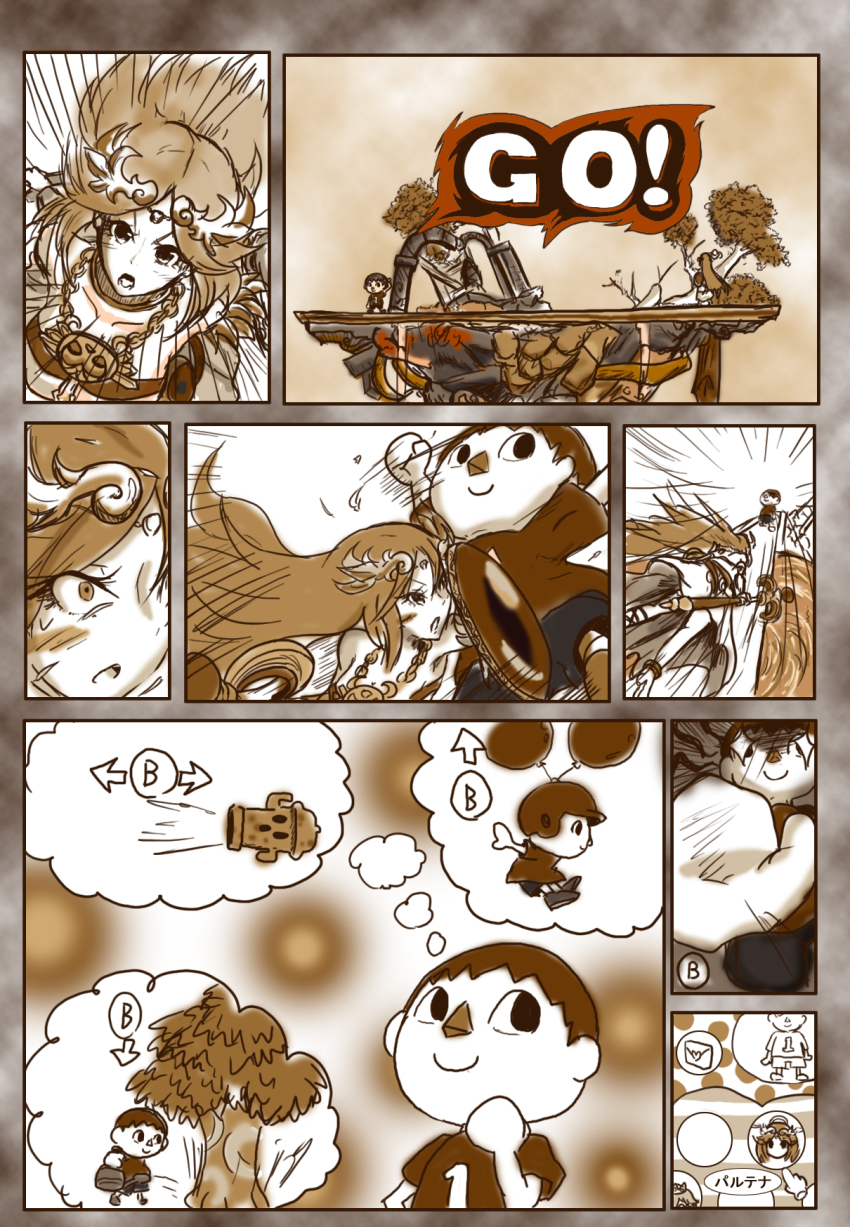 1boy, 1girl, animal_crossing, blush, comic, dodging, gameplay_mechanics, hasunalu