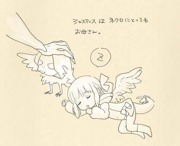 1girl, chibi, dizzy_(guilty_gear), closed_eyes, female_focus, guilty_gear, hair_ribbon, hitotsubashi