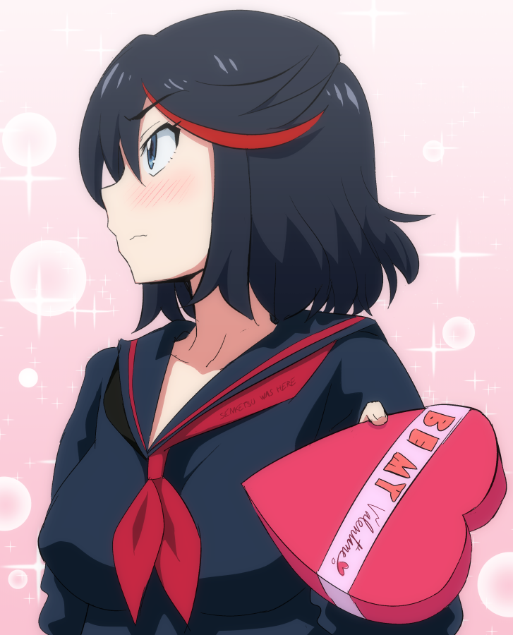 10s, 1girl, averting_eyes, bad_id, bad_twitter_id, black_hair, black_serafuku, blue_eyes