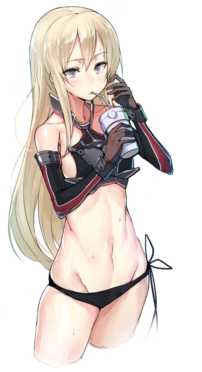 10s, 1girl, absurdres, adapted_costume, battle_koala, bismarck_(kancolle), blonde_hair, blue_eyes