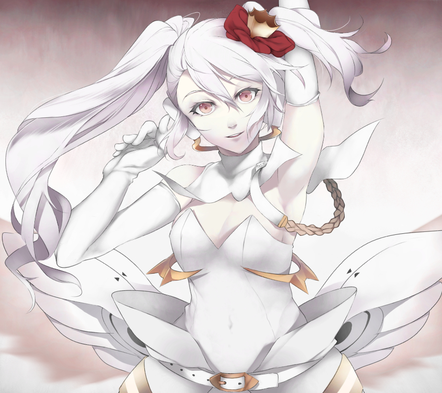 1girl, asymmetrical_hair, bad_id, bad_pixiv_id, belt, bustier, caligula_(game), caligula_(series)