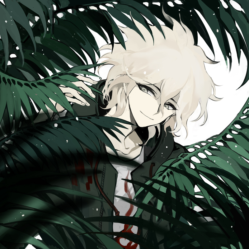 10s, 1boy, danganronpa_(series), grey_eyes, hood, hooded_jacket, jacket, komaeda_nagito