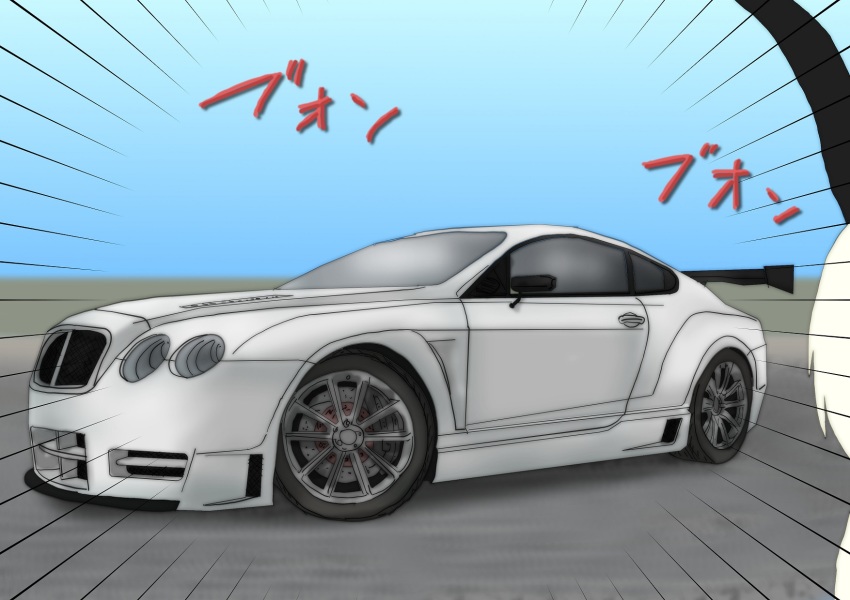 10s, bentley, bentley_continental_gt, blonde_hair, car, highres, kantai_collection, long_hair