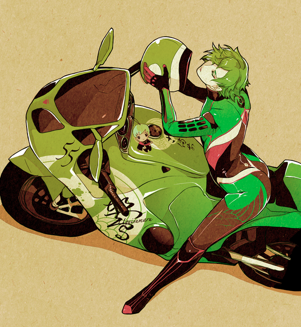 10s, 1boy, adapted_costume, bird, bodysuit, character_name, doll, flower