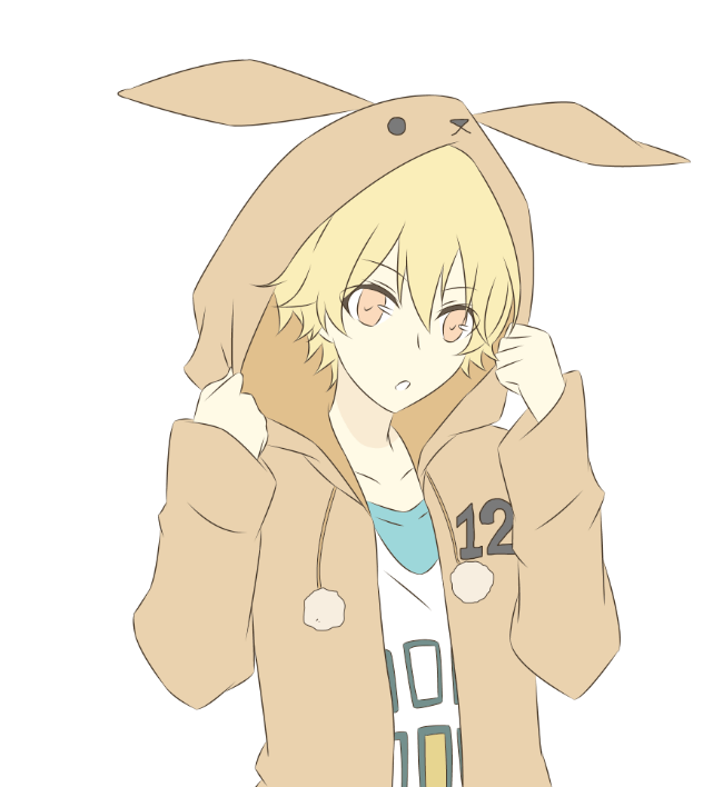 10s, 1boy, animal_hood, bad_id, bad_pixiv_id, blonde_hair, hood, hooded_jacket