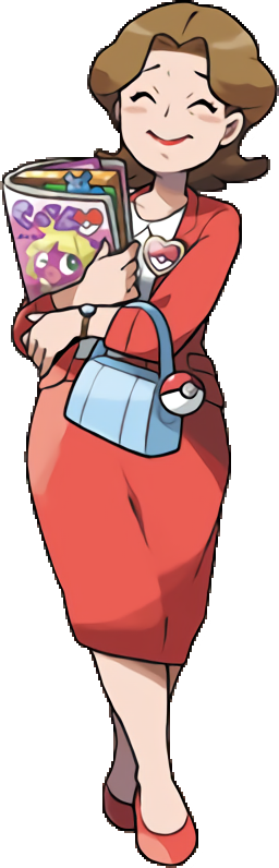 1girl, azurill, badge, bag, blush, brown_hair, button_badge, closed_eyes