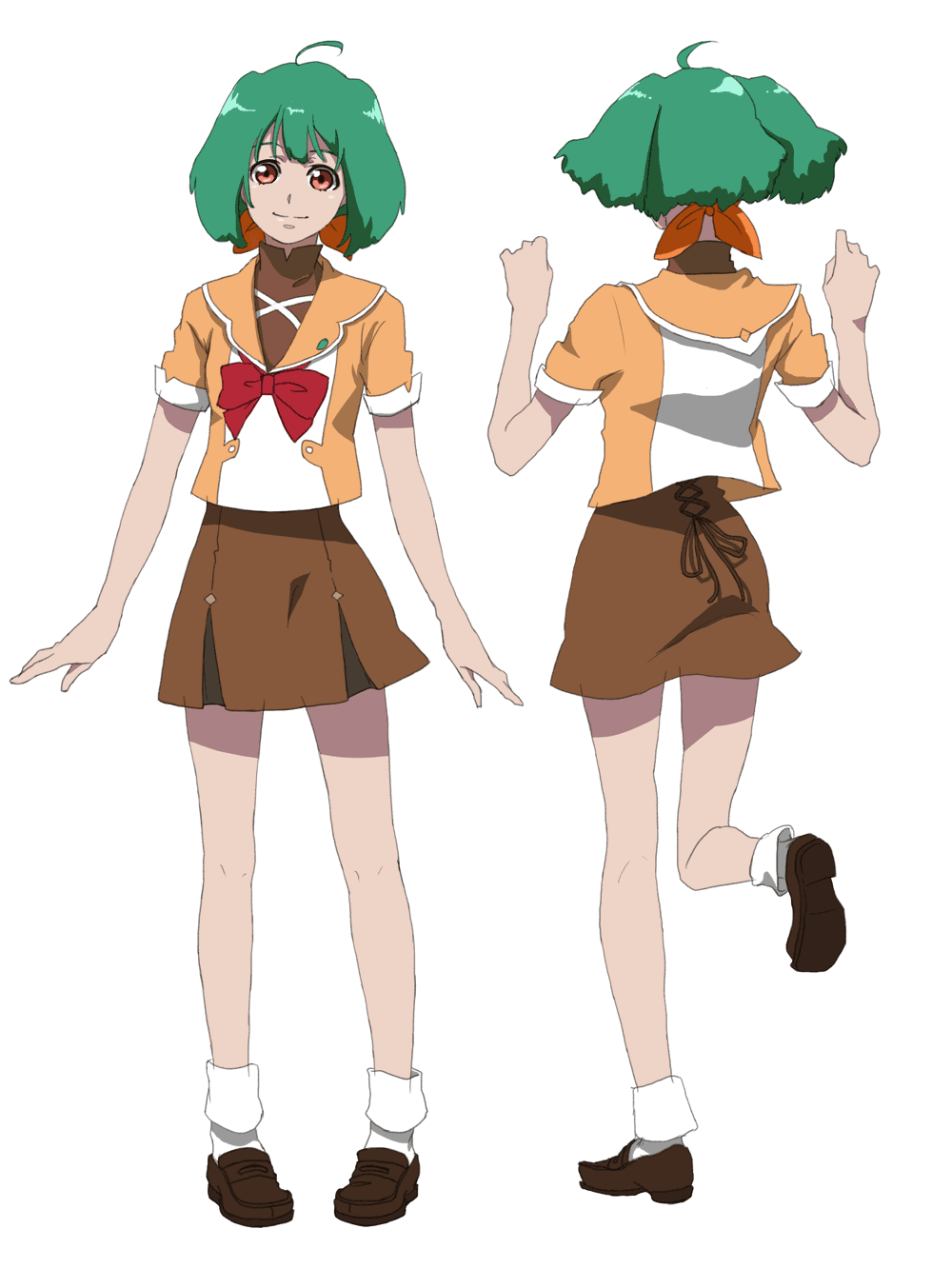 00s, ahoge, bad_id, bad_pixiv_id, dress, green_hair, highres, ikasumi