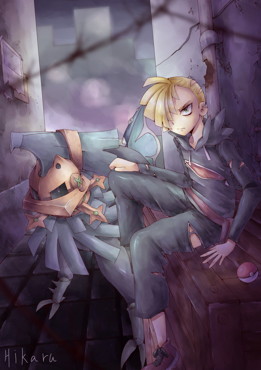 >:i, 10s, 1boy, :i, alley, artist_name, earrings, gen_7_pokemon