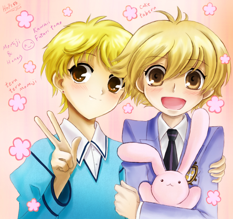 10s, 2010, 2boys, blonde_hair, brown_eyes, crest, crossover, fruits_basket