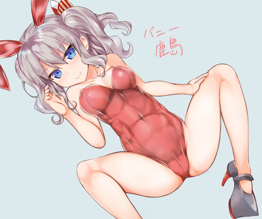 10s, 1girl, animal_ears, bare_shoulders, blue_eyes, blush, breasts, covered_navel