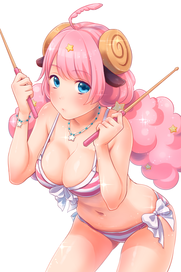 10s, 1girl, ahoge, animal_ears, bad_id, bad_pixiv_id, beads, bikini