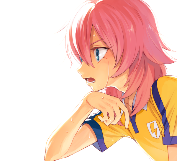 1boy, blue_eyes, inazuma_eleven_(series), inazuma_eleven_go, kariya_masaki, kariya_masaki_(mixi_max_kirino_ranmaru), male_focus, open_mouth