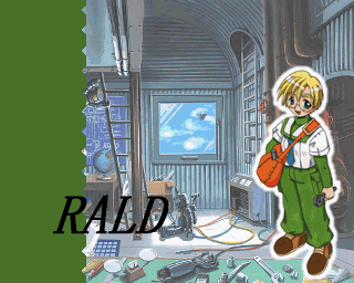 1boy, bag, blonde_hair, glasses, laboratory, lowres, lumini_rald, necktie