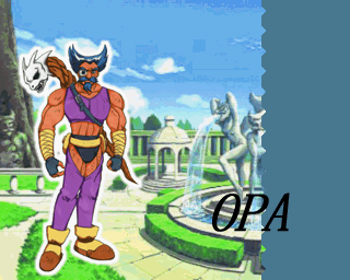 1boy, facial_hair, fountain, lowres, opa_(puchi_carat), puchi_carat, statue, taito