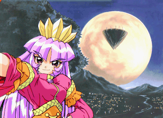 1girl, floating_island, long_hair, lowres, moon, night, night_sky, puchi_carat