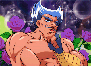 1boy, fingerless_gloves, flower, gloves, lowres, opa_(puchi_carat), puchi_carat, rose