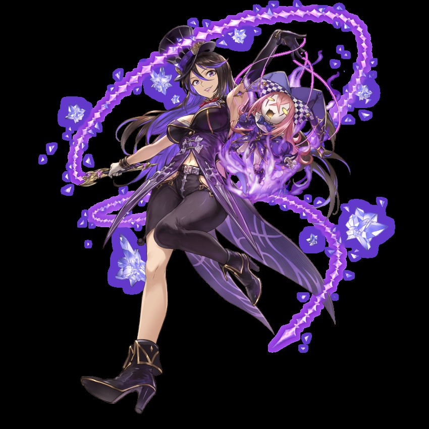 1girl, absurdres, artist_request, asymmetrical_gloves, asymmetrical_legwear, black_hair, book, character_request