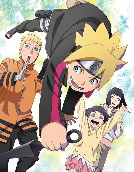 2boys, 2girls, blonde_hair, blue_eyes, boruto:_naruto_the_movie, cleaned, facial_mark, family, forehead_protector, hyuuga_hinata, kunai, looking_at_viewer, multiple_boys, multiple_girls, naruto_(classic), naruto_(series), official_art, open_mouth, purple_hair, spiked_hair, uzumaki_boruto, uzumaki_himawari, uzumaki_hinata, uzumaki_naruto, weapon, whisker_markings, whiskers