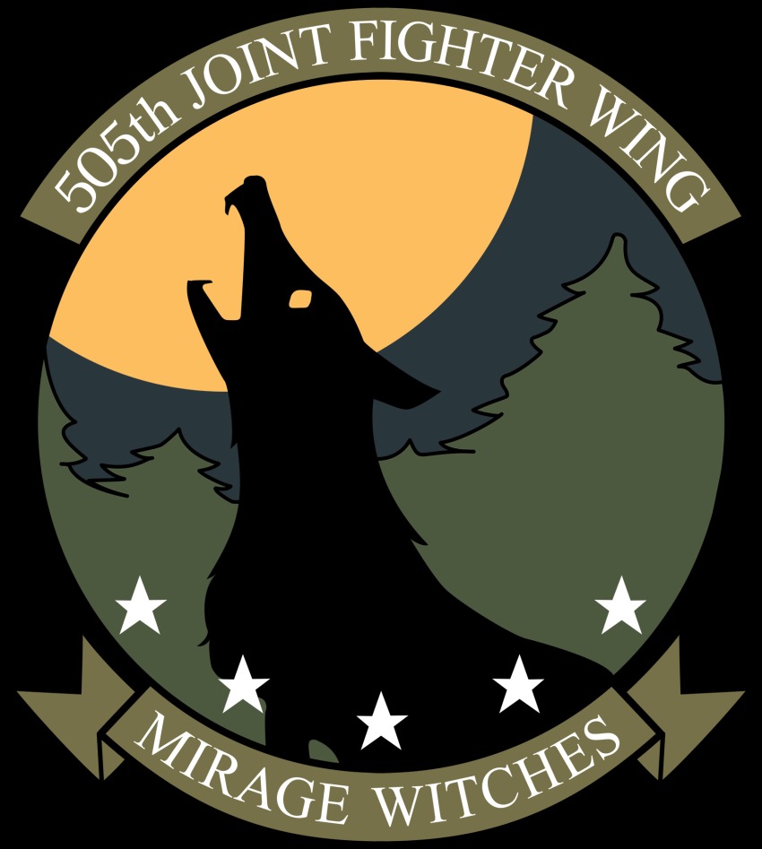 505th_joint_fighter_wing_(emblem), close-up, emblem, english_text, heita0524, highres, howling, moon