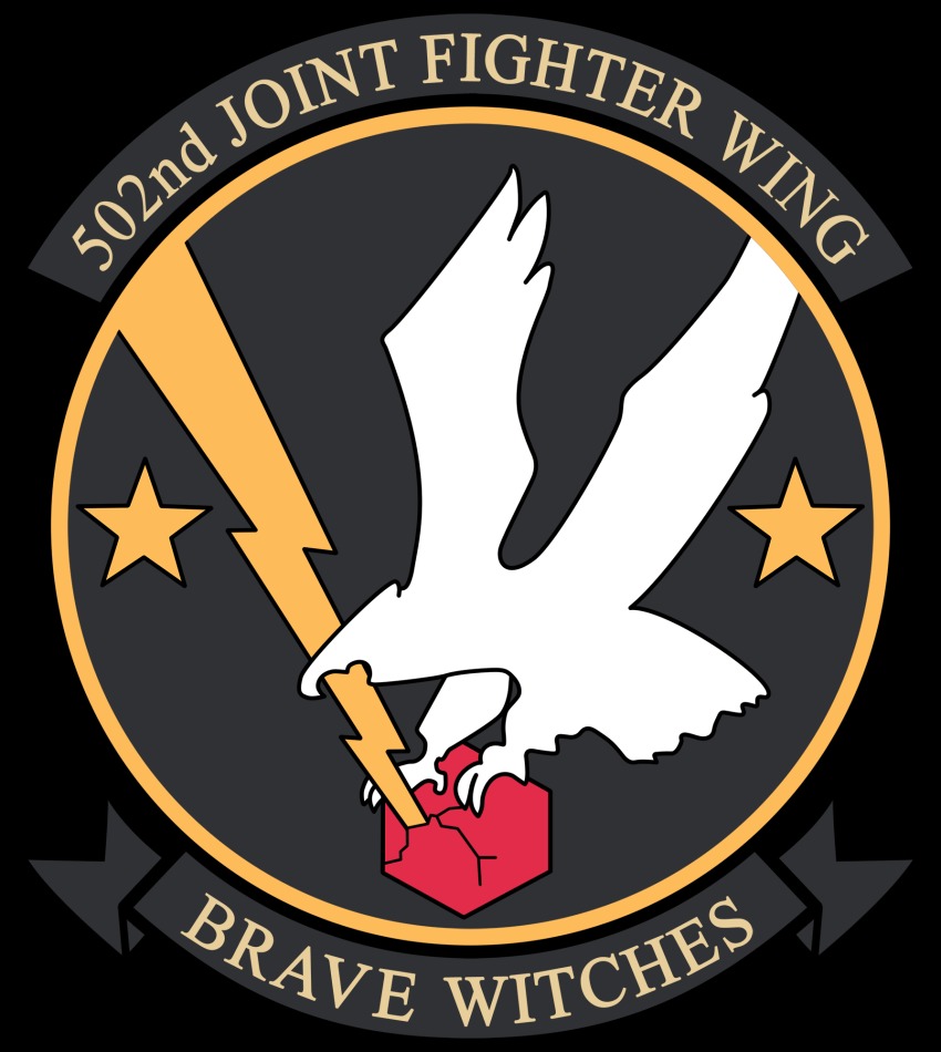 10s, 502nd_joint_fighter_wing_(emblem), bird, brave_witches, close-up, eagle, emblem, english_text