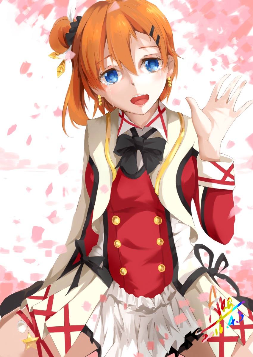 10s, 1girl, absurdres, aka_(hwdllht), blue_eyes, cherry_blossoms, colored_eyelashes, crying