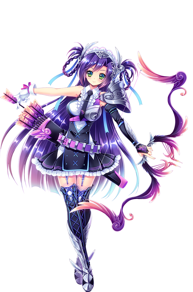 1girl, armor, blush, bow_(weapon), braid, elbow_gloves, female_focus, full_body