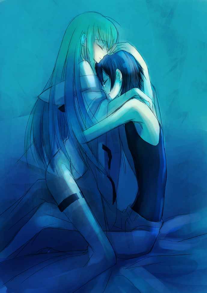 00s, 1boy, 1girl, bad_id, bad_pixiv_id, black_hair, c.c., closed_eyes