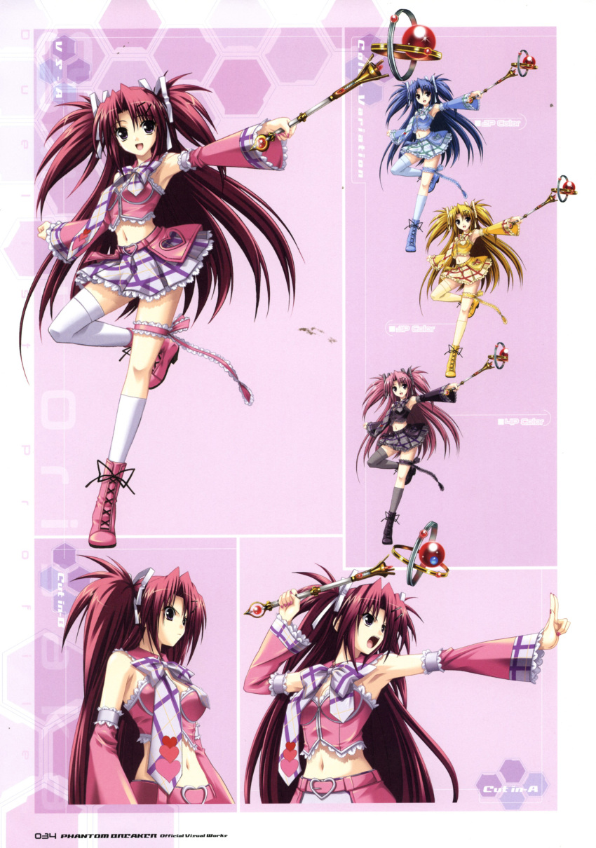 1girl, absurdres, bare_shoulders, belt, boots, reference_sheet, choker, detached_sleeves