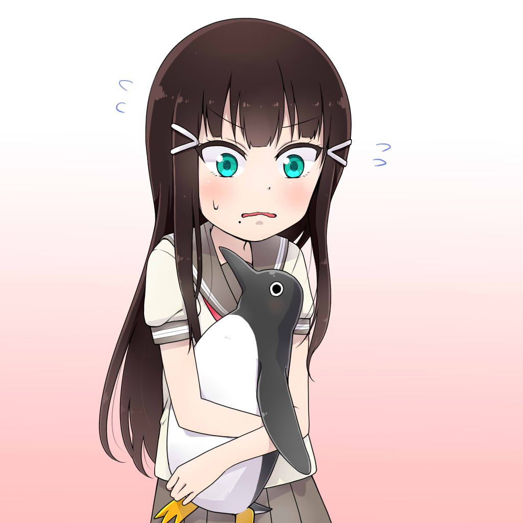 10s, 1girl, animal, aqua_eyes, bird, black_hair, kurosawa_dia, long_hair