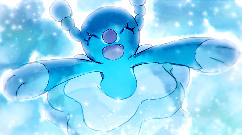 brionne, buntatta, closed_eyes, gen_7_pokemon, looking_at_viewer, nintendo, no_humans, open_mouth