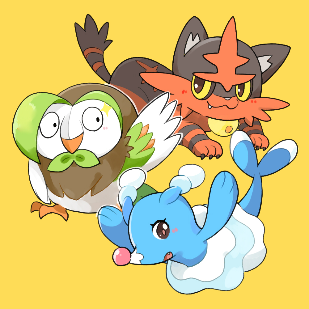 beak, brionne, closed_mouth, dartrix, gen_7_pokemon, looking_at_viewer, nintendo, no_humans