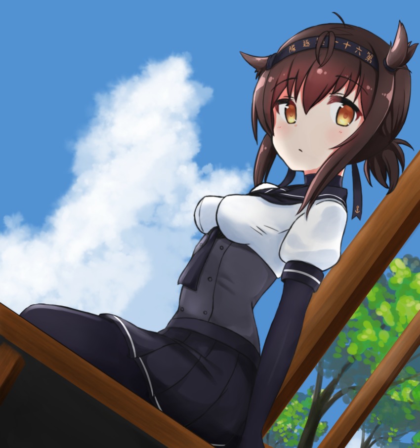 000_(jicasoe), 10s, 1girl, ahoge, black_hair, blush, bodysuit, commentary_request