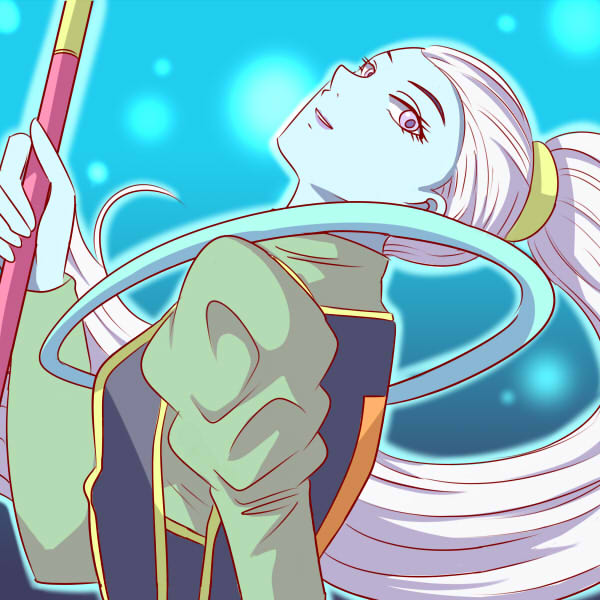 10s, 1girl, blue_skin, colored_skin, dragon_ball, dragon_ball_super, female_focus, from_side