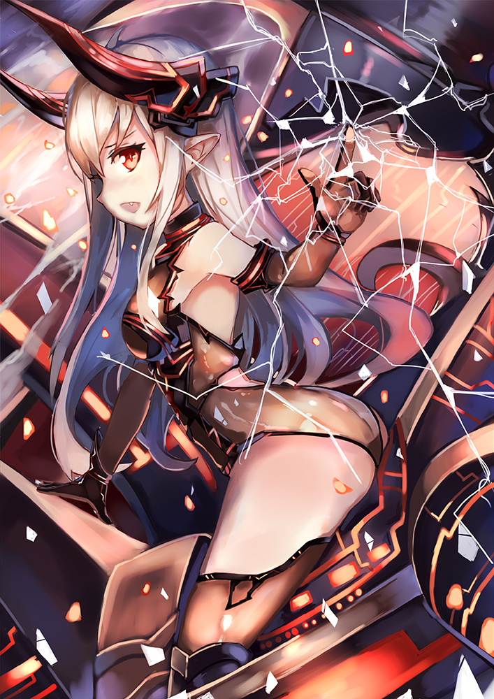 10s, 1girl, ass, bare_shoulders, blush, bokujuu, borrowed_character, breasts