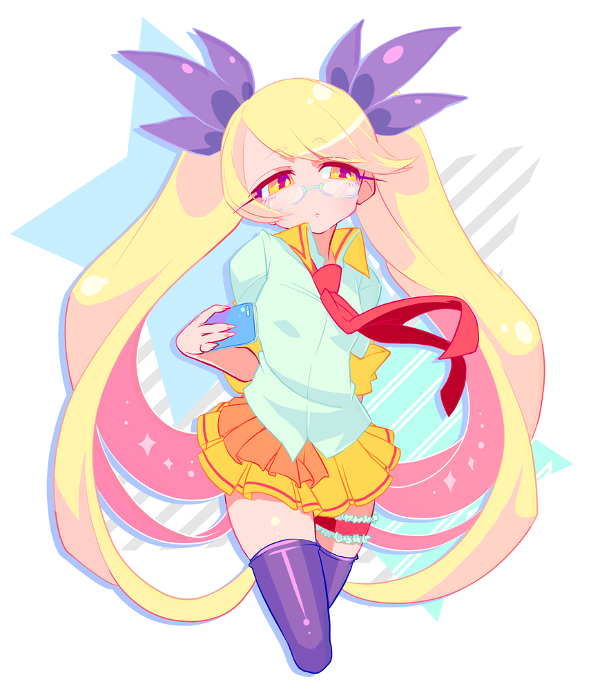 10s, 1girl, :<, aqua_shirt, arm_behind_back, bad_id, bad_pixiv_id, blonde_hair