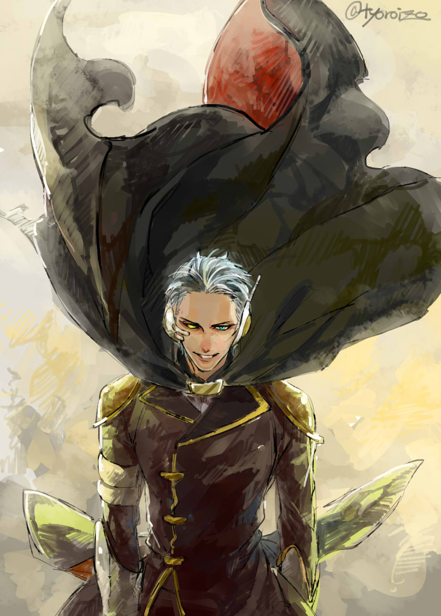 10s, 1boy, alternate_costume, android, bad_id, bad_twitter_id, blue_eyes, cape