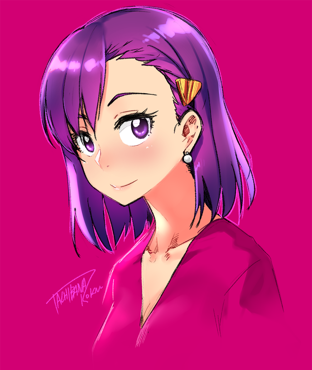 1girl, artist_name, blue_eyes, blue_hair, collarbone, earrings, female_focus, hair_ornament