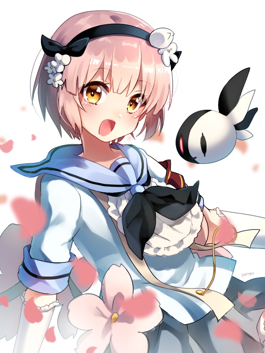 10s, 1girl, bad_id, bad_pixiv_id, breasts, fav_(mahoiku), flower, hair_flower