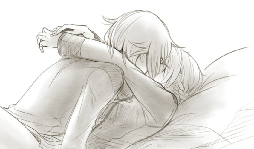 10s, arms_around_neck, darjeeling_(girls_und_panzer), girls_und_panzer, greyscale, kiss, monochrome, nishizumi_maho