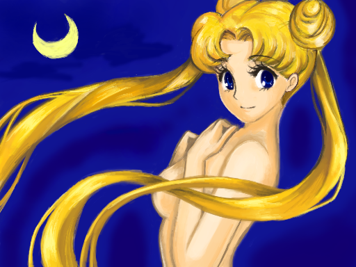1990s_(style), 1girl, bishoujo_senshi_sailor_moon, blonde_hair, blue_eyes, breasts, censored, convenient_censoring