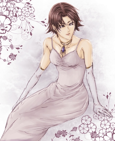 1girl, dress, female_focus, lowres, sakazuki_(artist), sakazuki_(ikaryoisari), sengoku_musou, sengoku_musou_2, solo, tachibana_ginchiyo_(sengoku_musou), white_dress