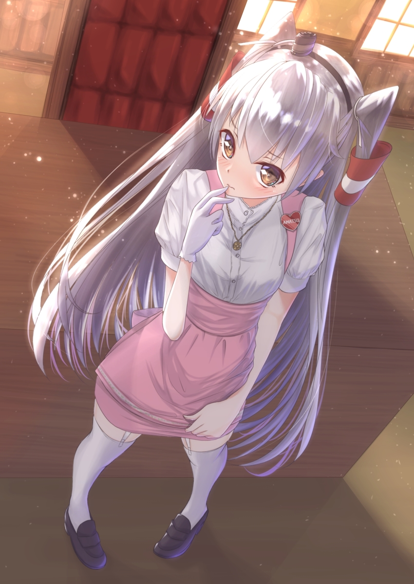 10s, 1girl, akikan_(10552397), amatsukaze_(kancolle), bad_id, bad_pixiv_id, black_hairband, brown_eyes