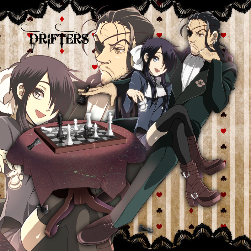 10s, androgynous, beard, black_hair, blue_eyes, board_game, chess, ciel_phantomhive